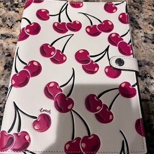 Coach White Leather Wallet with Cherry Design